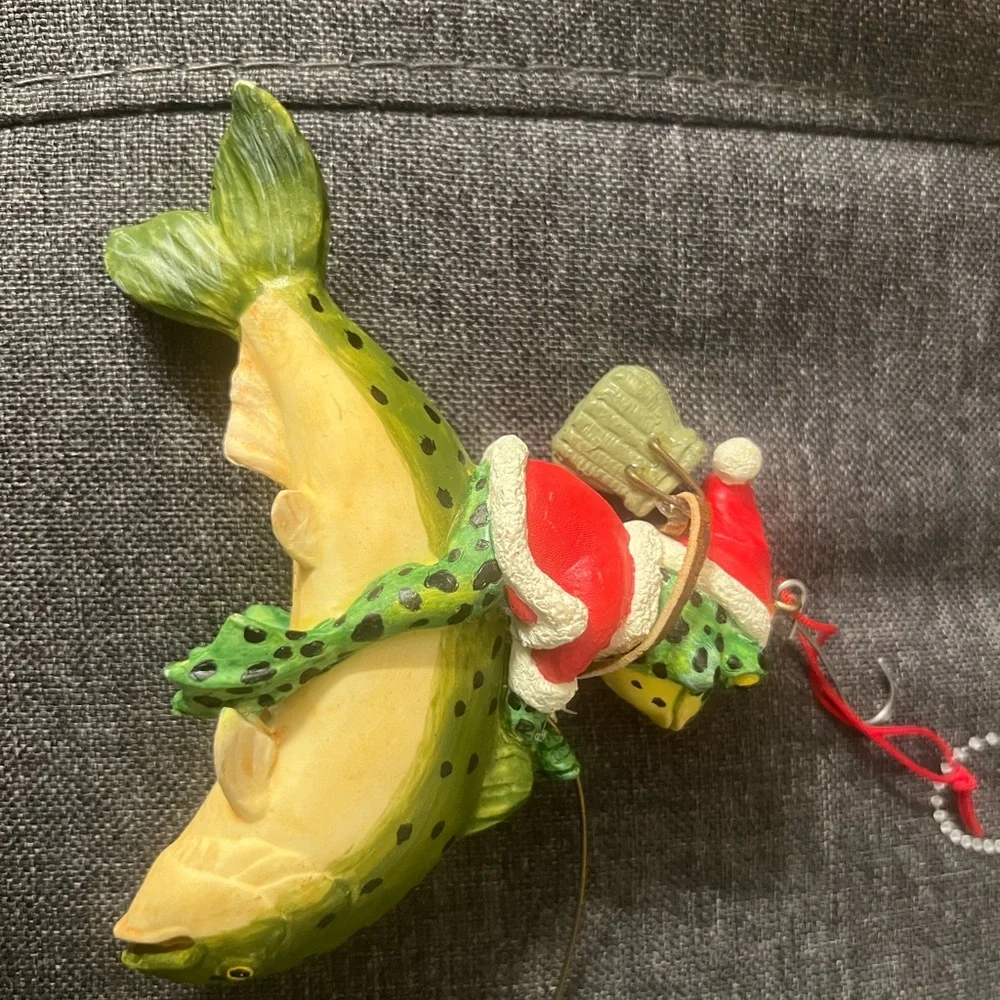 Stouffer Frog Fly Fishing Christmas Tree Ornament Cute